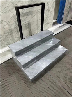Italian Florence Grey Nuvolato Grey Marble Stair Step Stairs