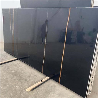 Sahara Noir Marble - Black Aziza Marble Slabs Tiles