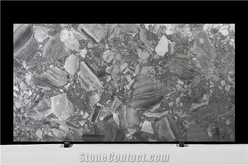 Metalicus Breccia Grey Marble Slabs