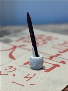 Carrara White Marble Small Pen Case Home Decor Products