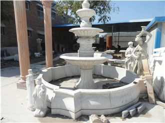 Handcarved Marble Outdoor Garden Water Fountain