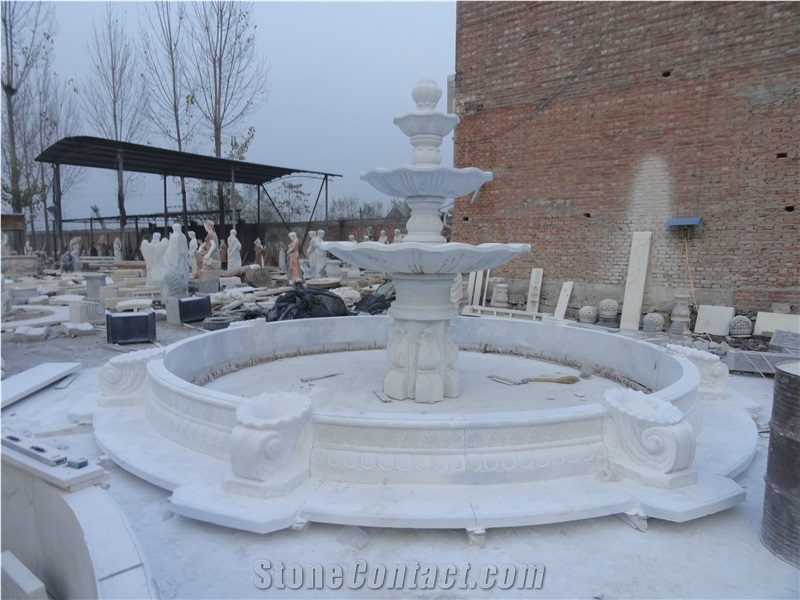 Lion Statue Outdoor Marble Park Fountain Hot Sale