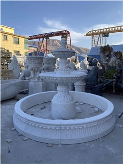 White Marble Garden Landscaping Fountain Sculptured
