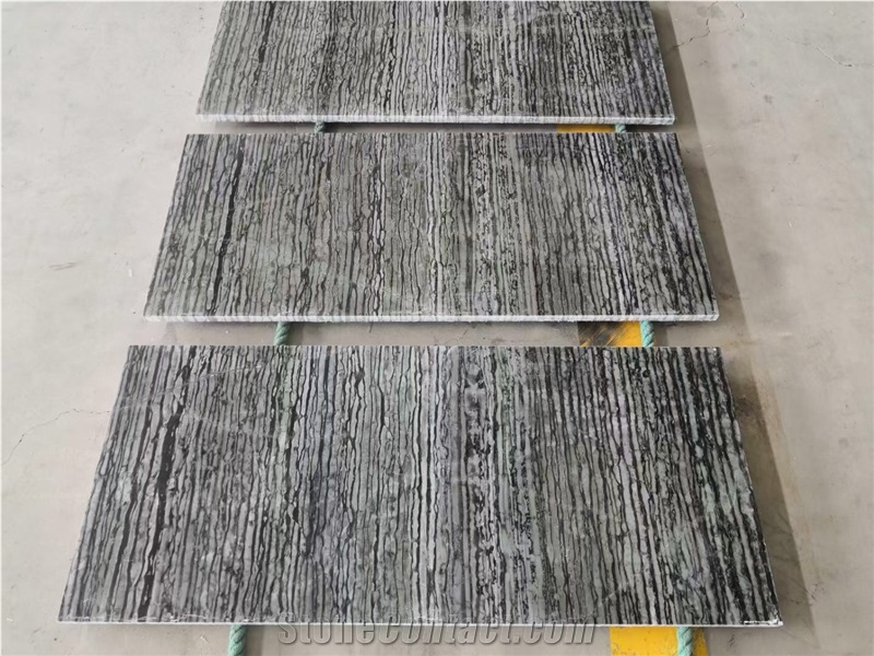 Chinese Black Zebra Natural Marble  Polished Tiles