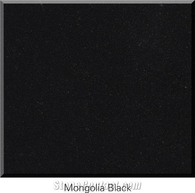 Chinese Mongolia Pure Black Granite Slabs