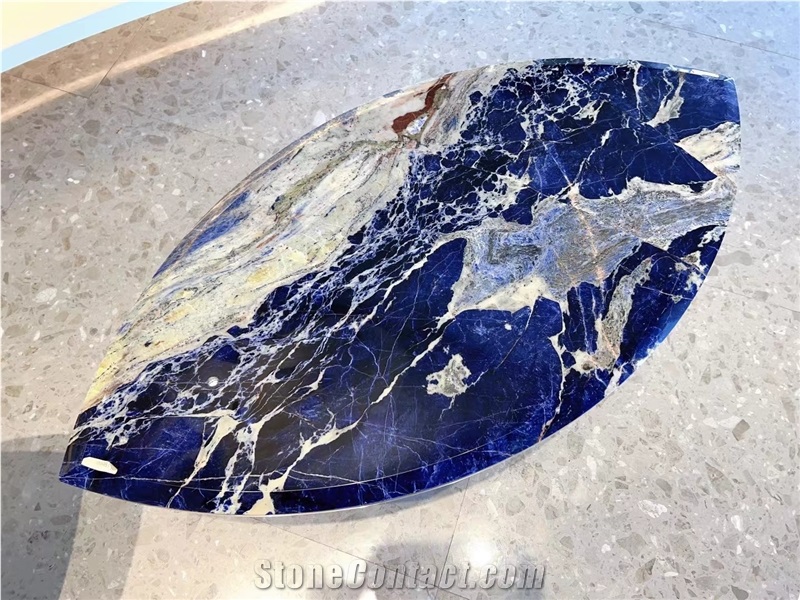 Cloisonne Blue Sodalite Cafe Table Tops