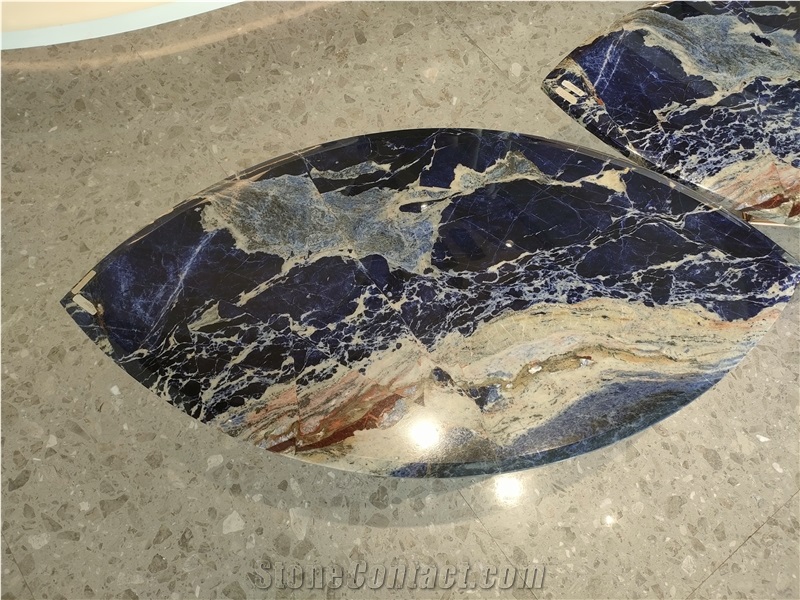 Cloisonne Blue Sodalite Cafe Table Tops