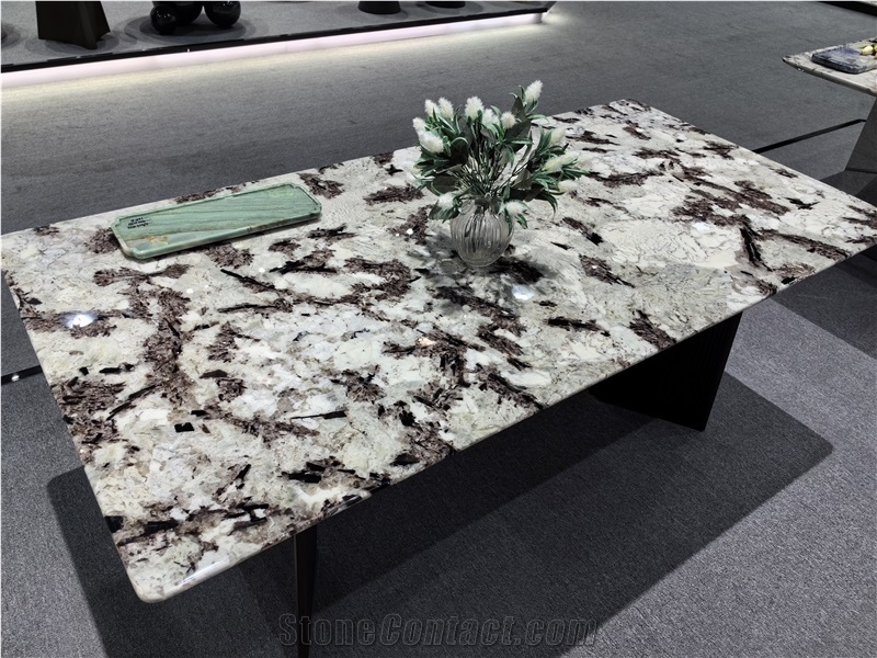 Mountain White Granite Rectangle Table Top