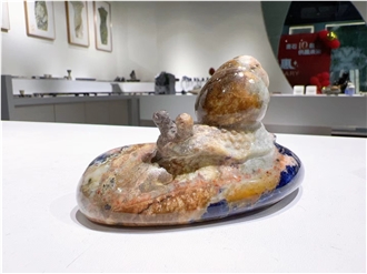 Natural Stone Snail Carved Handicraft