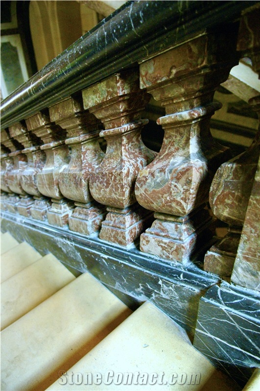 Rouge Griotte Belge Marble Balustrades