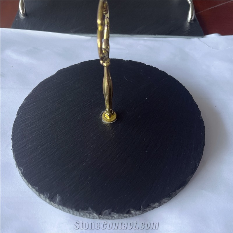 Black Slate Stone Cheese Board Plate  Kitchen Accessories