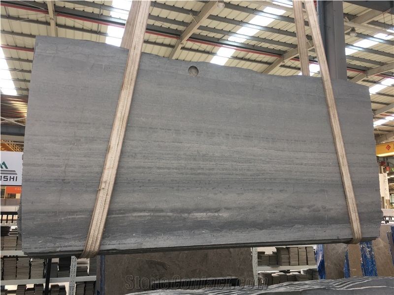 Chinese Cheap Blue Wooden Marble Rough Slabs