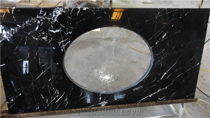Chinese Nero Black Marquina Marble Bathroom Countertop
