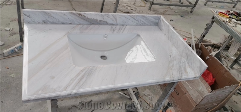 Chinese Nero Black Marquina Marble Bathroom Countertop