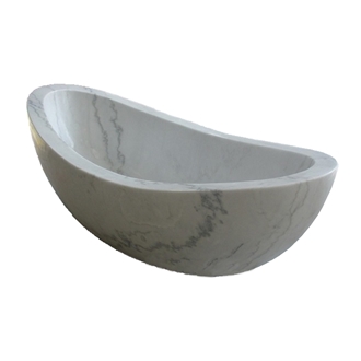 Freestanding Natural White Marble Bathtub