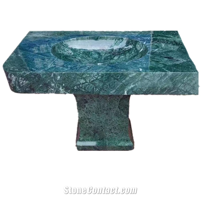 India Green Marble Square Sink
