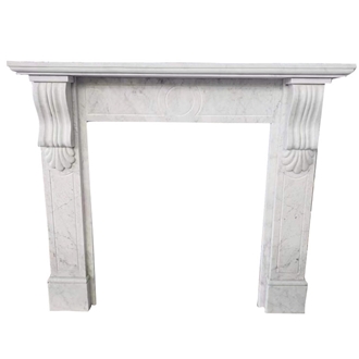Modern White Marble Fireplace Mantel For Sales