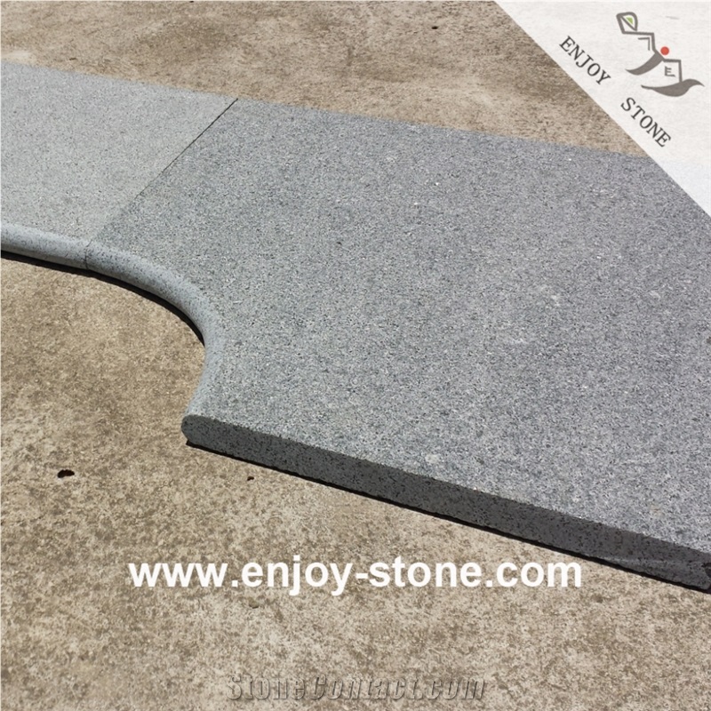 Flamed G654 Sesame Grey Tiles For Bench And Road Sides