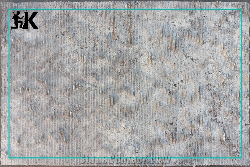 Silver Travertine Combed - Chiseled Cut Brocken Tiles