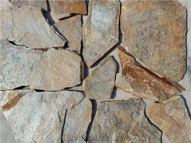 Crazy Hardscape Stone Wall Cladding Panels Slate Interlocking