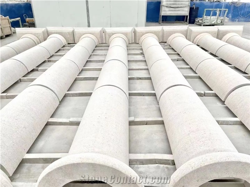 Moca Cream Limestone Columns 3400X3400x250mm