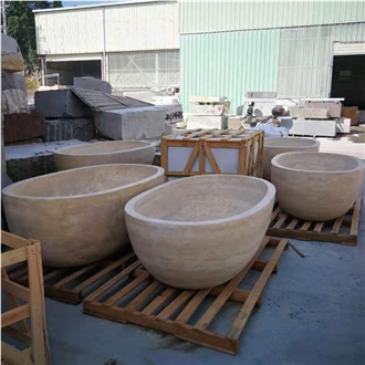 Beige Travertine Bathroom Bathtubs