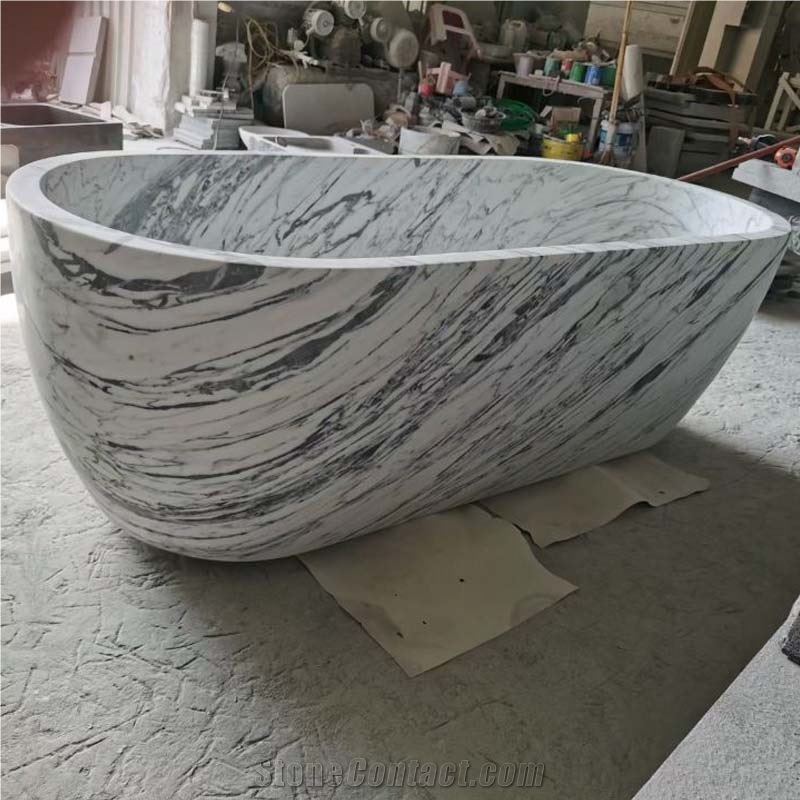 Carrara White Marble Free Standing Bathtubs
