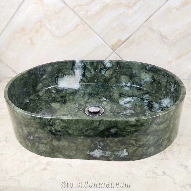 Dandong Green Marble Bathroom Sink