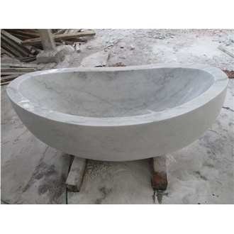 Guangxi White Marble Oval Bathtubs