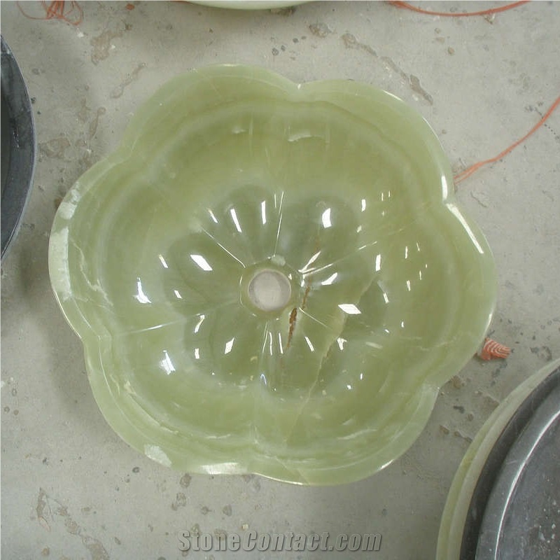 Iran Green Onyx Flower Shape Sinks