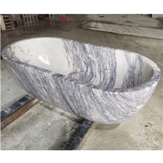 Milas Lilac Marble Bathroom Bathtub
