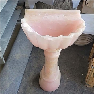 Pink Onyx Free Standing Wash Basin Polished