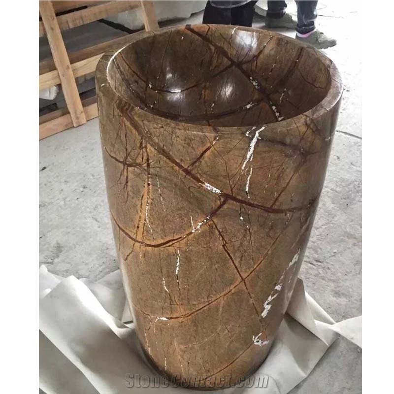 Rain Forest Brown Marble Free Standing Sink