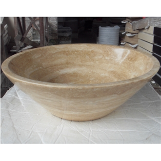 Turkey Beige Travertine Vessel Sinks Polished