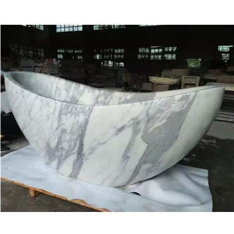 Volakas White Bathroom Bathtub Polished