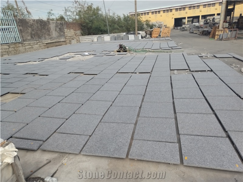 China Ice Flower Blue Granite Flamed Wall Slabs