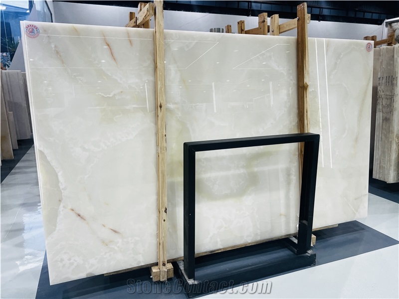 White Onyx Slabs For Bathroom Wall Tiles