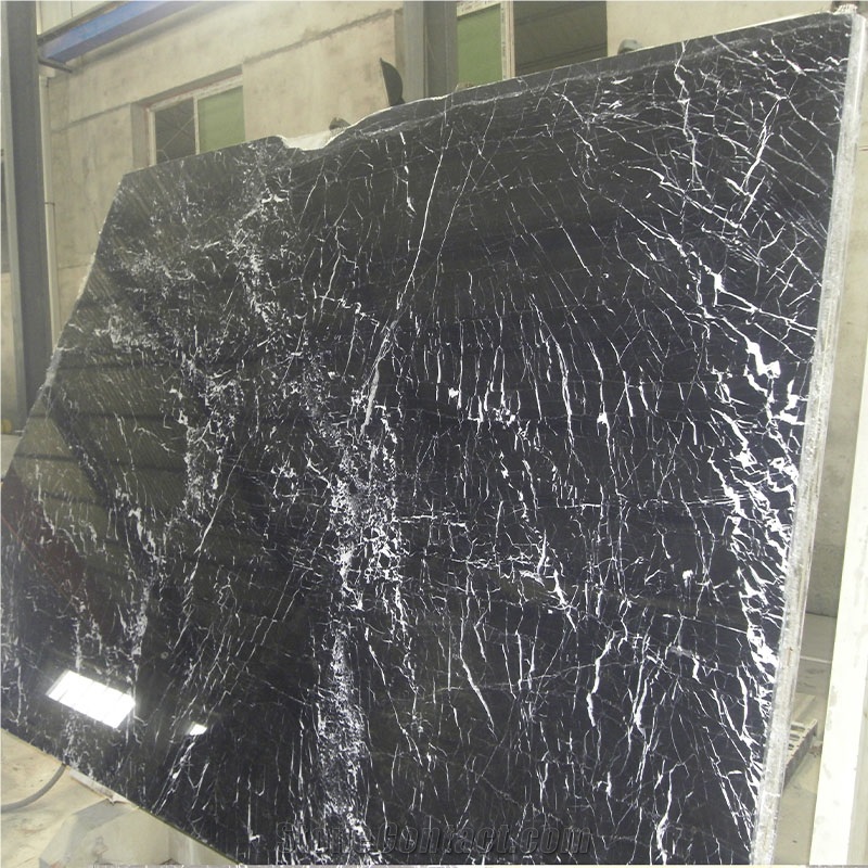 China Nero Marquina Marble Black Marble Big Slabs Tiles
