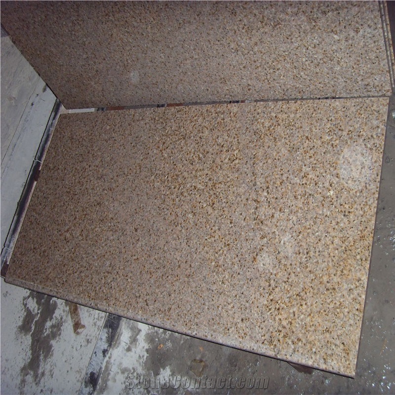 G682 Rusty Yellow Beige Granite Thick Slabs Tiles