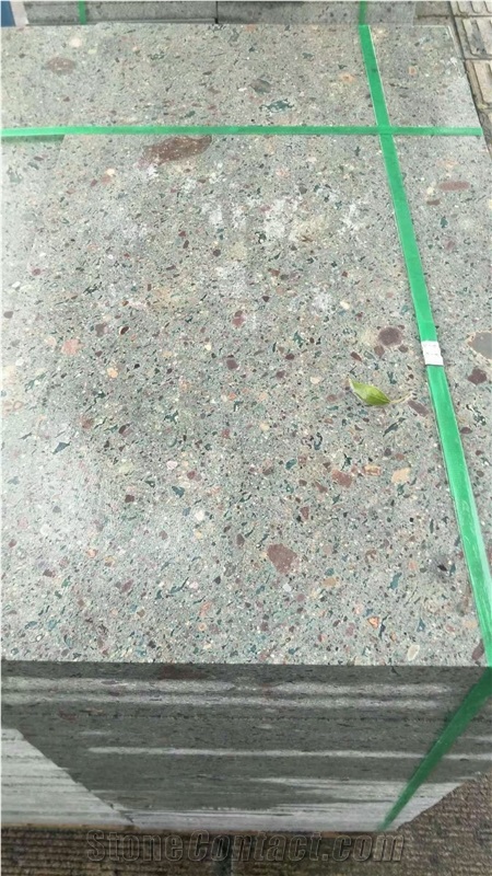 Green Multi Color Tuff Stone Tile Slab