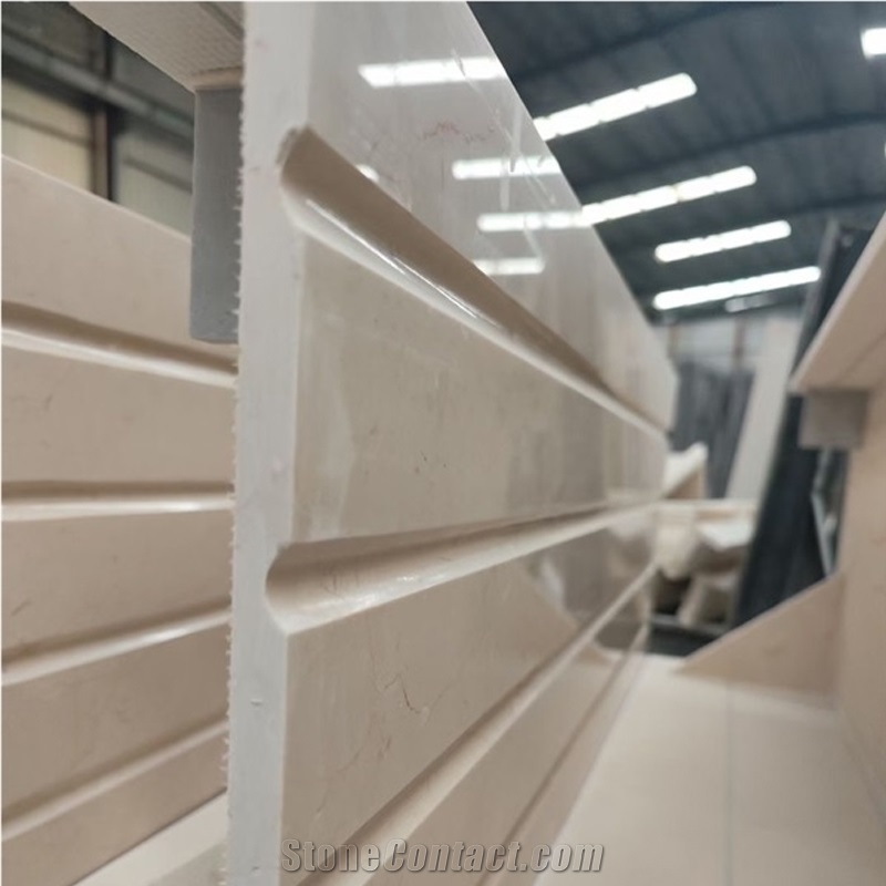Wall Building Ornaments Stone, Beige Marble Facade Panels