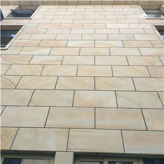 Yellow Wood Veins Sandstone Tiles