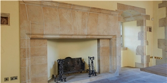 Copp Crag Sandstone Traditional Masonry Fireplace