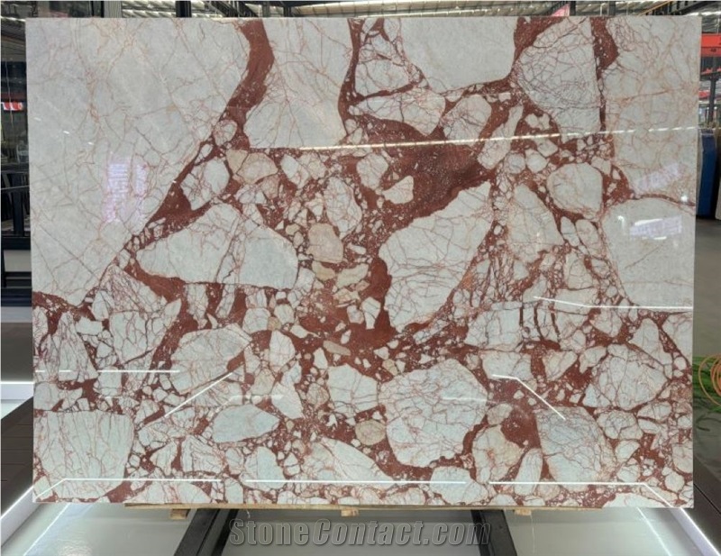 Breccia Skiros Bulgari Red Marble Slab Tiles