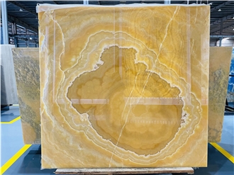 Polished Yellow Agate Jade Onyx Slab