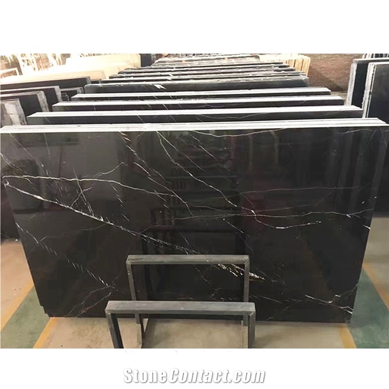 Black Nero Marquina Marble Slabs For Floor