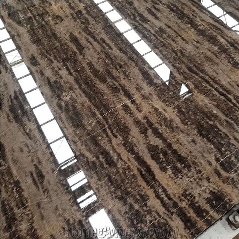 China Golden Brown Marble Slab Tile For Floor Wall Tiles
