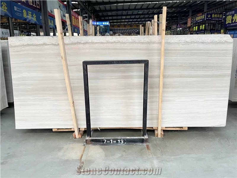 China Wooden White Marble Big Slabs Tiles Serpeggiante Floor