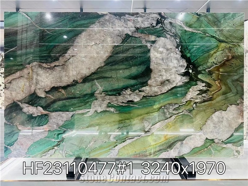 Fuchsite Crystal Quartzite Slabs Patek Philippe Green