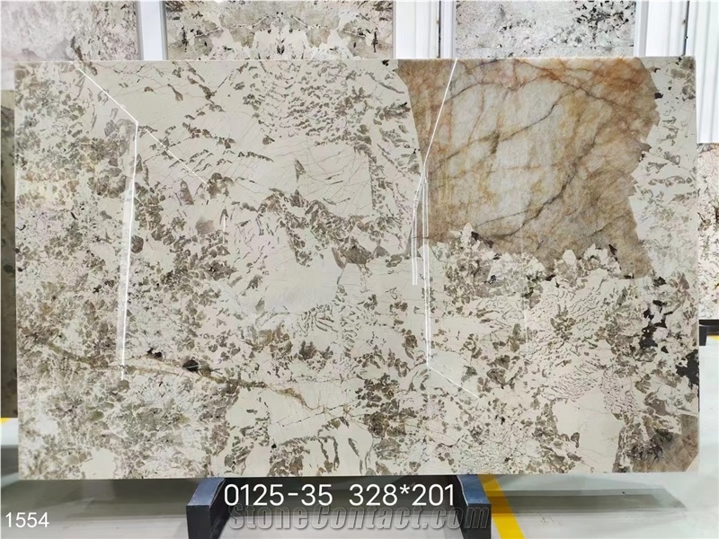 Pandora Granite Tiles Beige White Stone Big Slab Wall Use